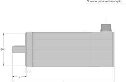 DISPOSITIVOS ADICIONAIS Dimensões: Figura 7.23 - Dimensões dos servomotores * Dimensão "L" vide tabela 7.6.