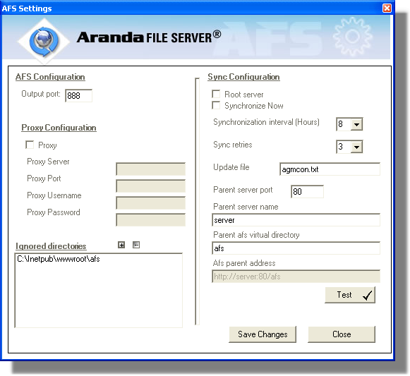 Uso de Aranda FILE SERVER Para abrir a interface do módulo Aranda FILE SERVER, clique duas vezes sobre o ícone correspondente na barra de notificações da parte inferior direita da tela: Se fechar a