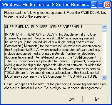 Clique em [OK] para terminar a Configuração do Tempo de Execução do Windows Media. 3.1.10.
