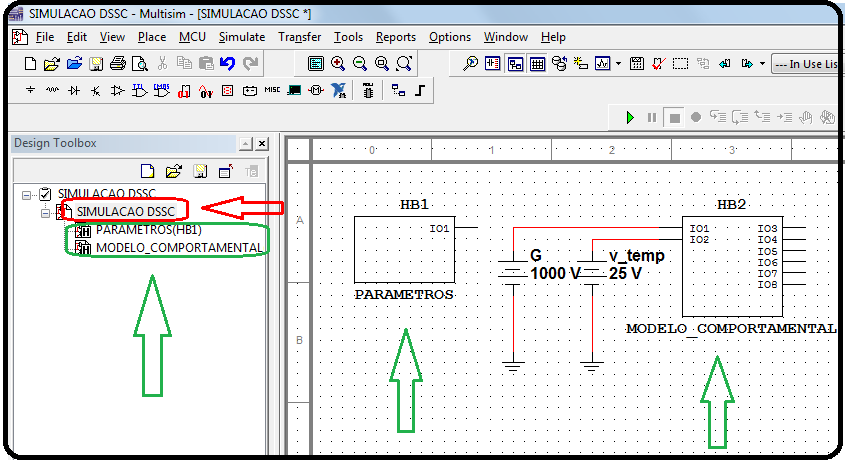 2.2. Blocos hierárquicos Outro ponto que merece destaque no software NI MULTISIM é o seu design hierárquico que permite ao usuário a construção de uma hierarquia de circuitos interligados, que, por