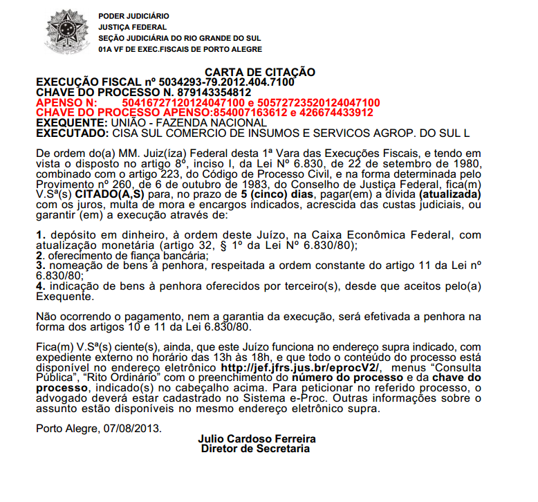 Por fim, não sugerimos qualquer espécie falseamento de dados aos oficiais de justiça, bem como recomendamos que a empresa em