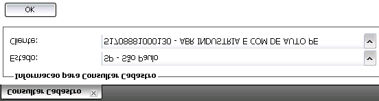 3.5 Consultar Cadastro ou Consultar Cadastro 2 As duas opções funcionam na mesma forma. A única diferença é que a Consultar Cadastro usa a versão 1.