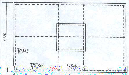 7) Captores Faraday. Para o nível de proteção III, a Tabela 12.5 define o tamanho máximo das malhas como sendo de: 10 x 15 m. A Figura 12.