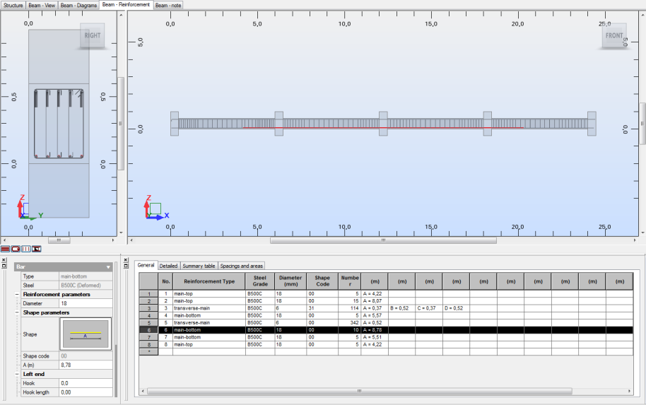 LMC na aba Beam - View Menu > Analisys > Na aba Concrete select C25/30 no campo Name Na aba Longitudinal reinf.