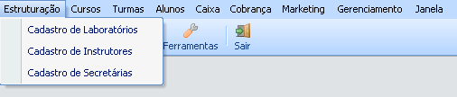 Menu Estruturação Contém as telas necessárias para efetuar a estruturação virtual da sua escola.