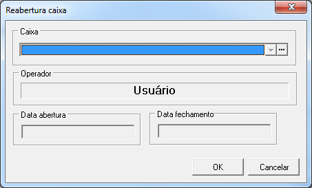 4.3.5. Reabertura do caixa CAI_ReaberturaCaixa.dll Utilizado quando é necessário reabrir um caixa.