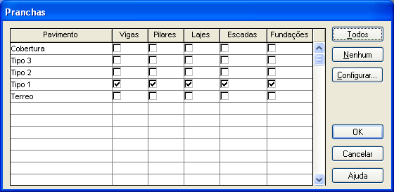 Podem ser geradas as pranchas de todos os elementos de uma só vez Estrutura-Gerar-Pranchas.