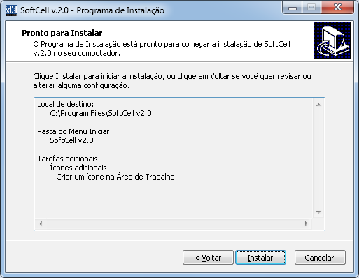 f ) Marcar ou desmarcar os locais (área de trabalho e inicialização rápida) onde deseja criar os ícones (atalhos) do software, clique em Avançar para ir para a próxima tela ou