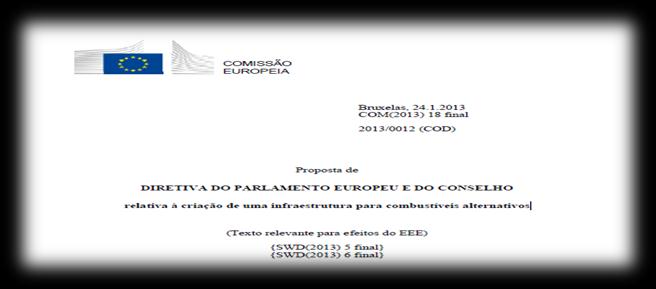 Mobilidade não convencional - Condicionantes políticas e legais As políticas energéticas da UE têm evoluído no sentido da descarbonização A comunicação da Comissão Europeia A proposta de Diretiva: