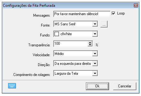 2. Mude as Propriedades se necessário, 3. Clique OK, a fita perfurada será exibida na parte de baixo da página da lousa. 4. Clique na fita perfurada na tela e uma barra de ferramentas será exibida.