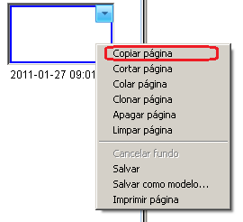 6.3 Copiando ou Cortando uma Página Para copiar uma página: 1. Selecione a miniatura da página que você deseja copiar na guia Página. 2.