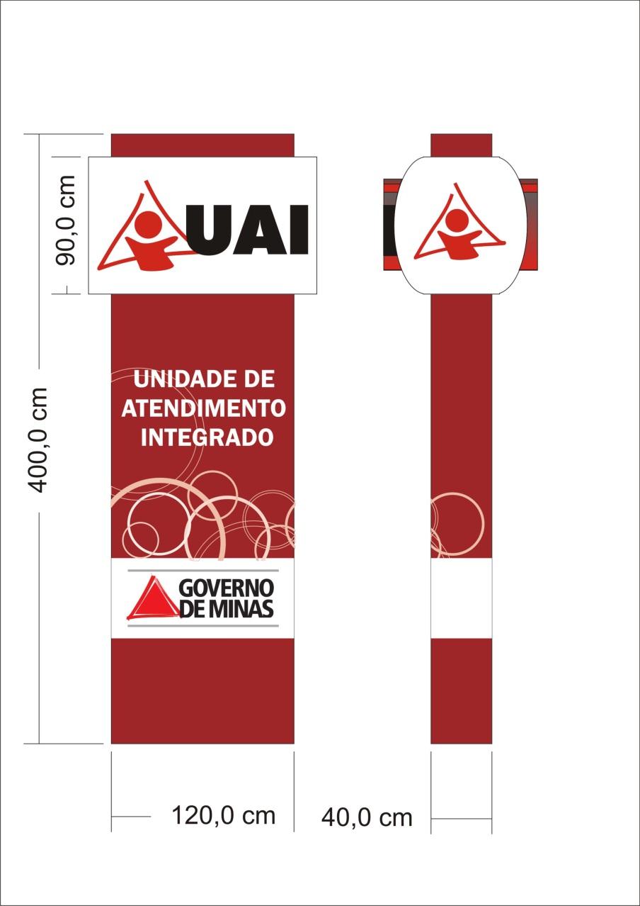 Figura 14 - Totem Externo 7.2.Deverá ser produzido em alumínio e alumínio extrudado, com pintura eletrostática em todos os seus elementos. 7.3.