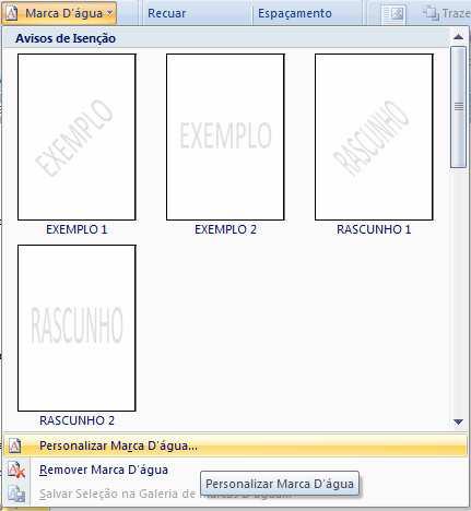 2º Aba Layout escolha Atrás Obs.