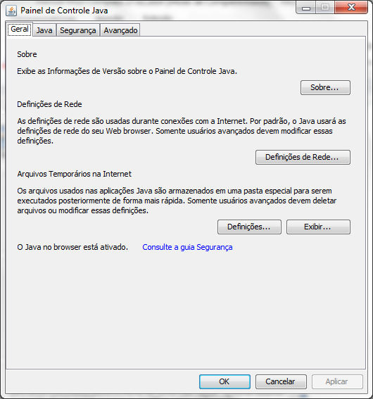 1. Acesso, login e senha: Orientações de acesso: Para o sistema funcionar é necessária a instalação do programa Java. (www.java.