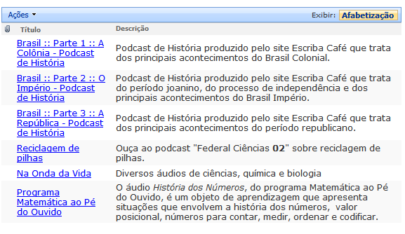 Escolha e clique sobre um dos ícones disponíveis.