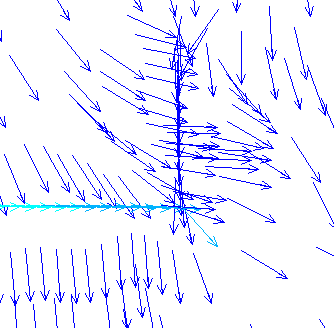 Figura C.4 - Distribuição do fluxo de calor para fechamento com a cavidade preenchida com ar Detalhe B. Detalhe D enrijecedor Para o fechamento, mostrado na Figura C.