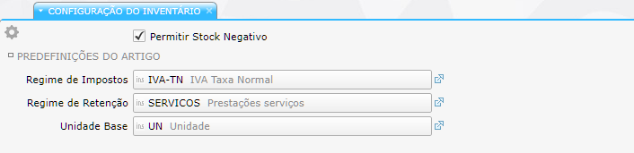 Se, por algum motivo, for permitido que o lançamento de um documento resulte em stock negativo, é possível mudar um