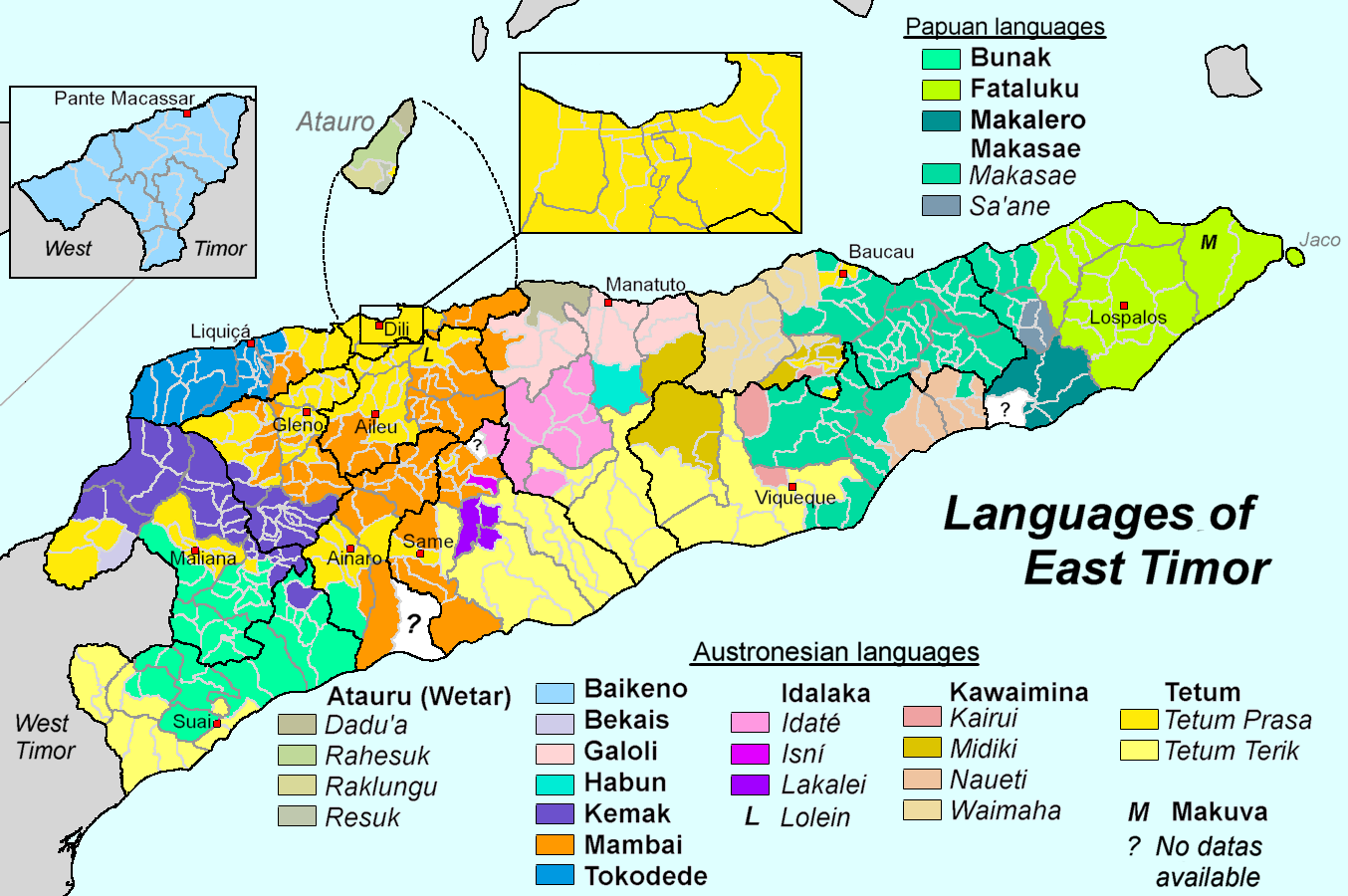 Figura 16: Línguas faladas em Timor-Leste por