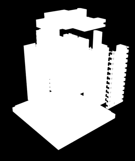 Em quatro dos seis edifícios analisados (figuras 127 e 128) o sólido primário é formado por um prisma de base retangular, como é o caso dos edifícios Jamaica, Trianon, Clarissa VI e Solar da Praia.