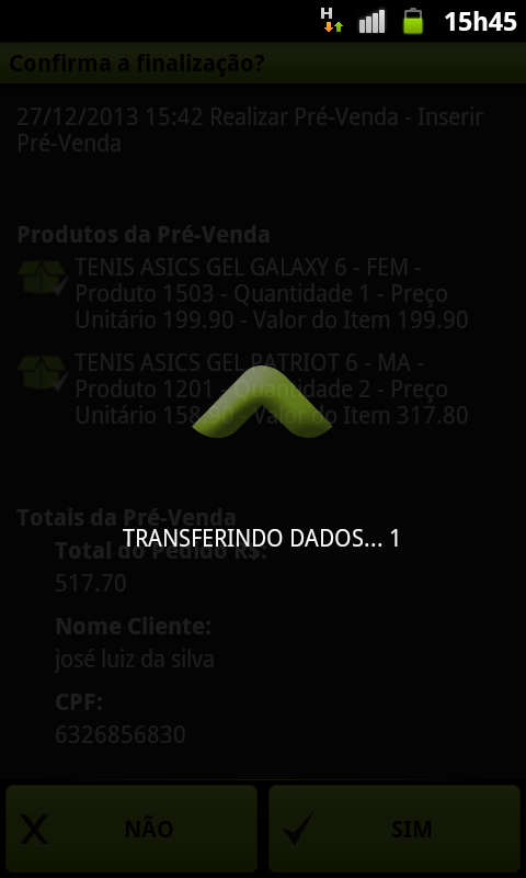 18 Aguarde a transferência de dados