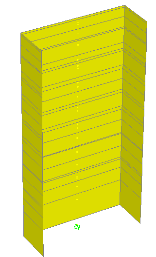 Fig. 6.18 - Elemento central de modelação do núcleo e respectivas características.