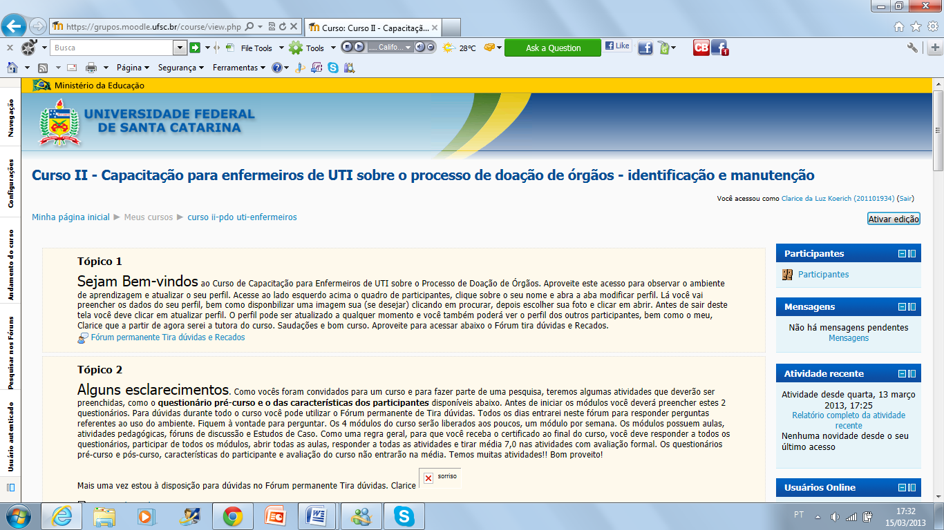 181 Moodle - Universidade Federal de Santa Catarina.