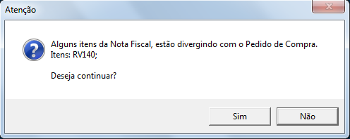 Controle Pedido de Compra/Nota de Entrada Esse processo tem como objetivo realizar tratamento para quando o valor de um item da nota de entrada de compra divergir do Pedido de Compra.