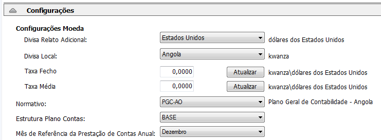 4. Versão Angola O DEFIR Angola está preparado para responder às exigências do Plano Geral de Contabilidade Angolano.