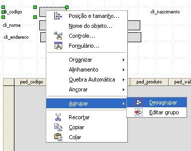 A opção Abrir abre o formulário para apresentação ou edição dos dados da(s) tabela(s) e corresponde a um duplo clique sobre o nome frm_clientes.