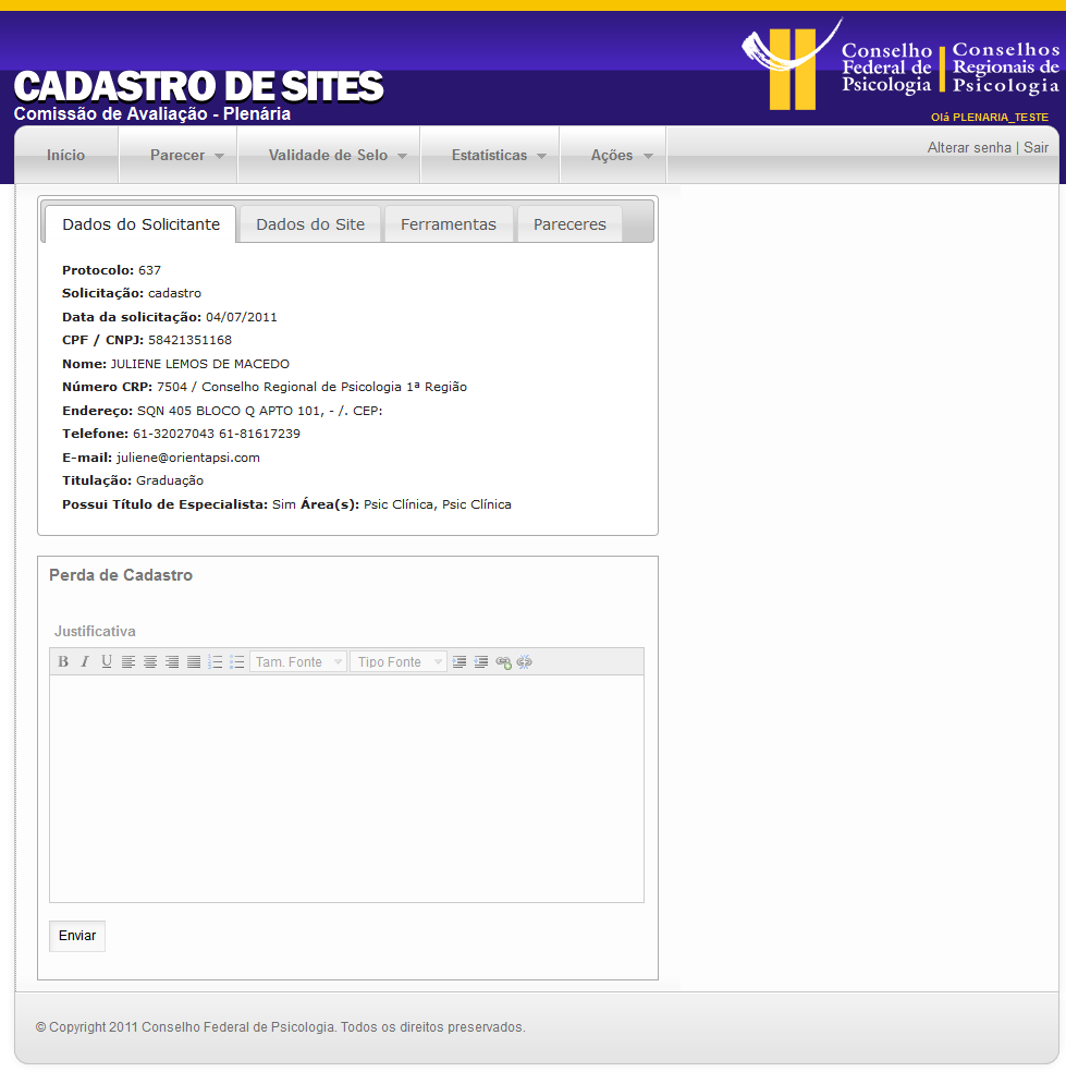 29 NOVA VERSÃO DO SISTEMA DE CADASTRO DE SITES C) COMO SUSPENDER O CADASTRO DE UM SITE TEMPORARIAMENTE?