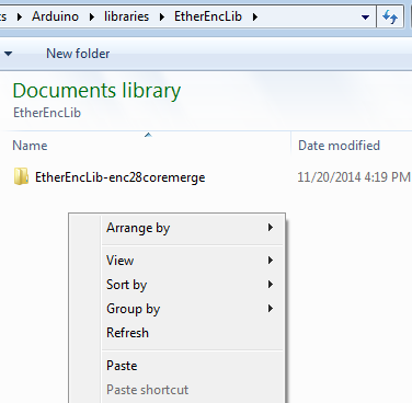 Passo 17 Voltando na pasta EtherEncLib, basta colar todos os arquivos recortados. 1 2 3 1. Clique na pasta EtherEncLib para voltar nela 2.