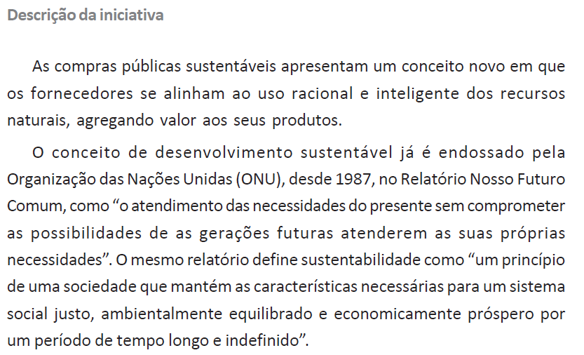 Compras Públicas Sustentáveis O