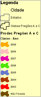 Figura 3: Situação do desflorestamento na gleba Colone. 4.7.