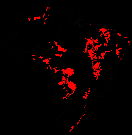 Distribuição dos Neossolos Quartzarênicos (Areias