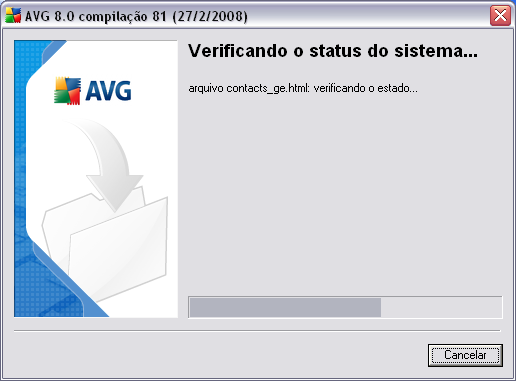 5.3. Verificando o status do sistema Depois de confirmar o contrato de licença, você será redirecionado para a caixa de diálogo Verificação do Status do Sistema.