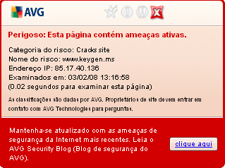 10.9.4. AVG Active Surf-Shield Essa poderosa proteção bloqueará o conteúdo mal-intencionado de qualquer página da Web que você tente abrir e impedirá que seja baixada para o seu computador.