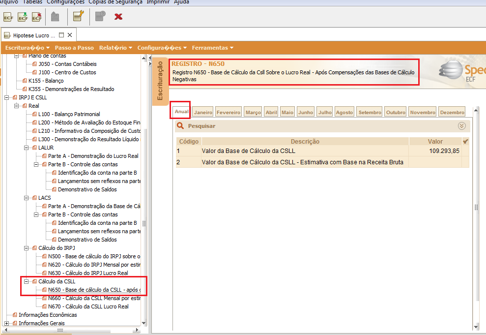 8.3 Registro N630 - Cálculo do IRPJ Com Base no Lucro Real 8.