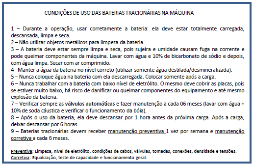 Examinar torque de aperto dos parafusos da roda de tração. Examinar o desgaste da roda de tração e de carga, assim como danos no revestimento.