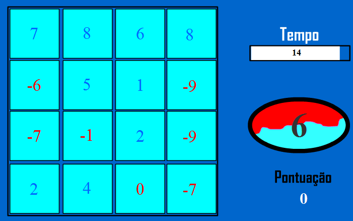 A partir do jogo dos números negativos e positivos, preencha o quadro abaixo: Jogadas Resposta Parcela Outras duas possibilidades 4 a jogada 5