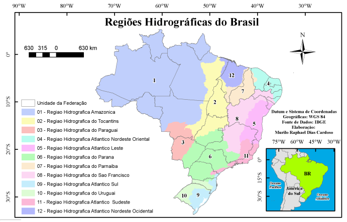 Introdução Bacia Hidrográfica: área definida topograficamente, drenada por um curso d água ou por um sistema conectado de cursos d água, tal que toda a vazão efluente seja descarregada por uma