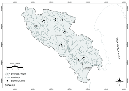 Figura 1 - Localização dos pontos amostrais na Bacia Hidrográfica do Rio Camboriú (SC).