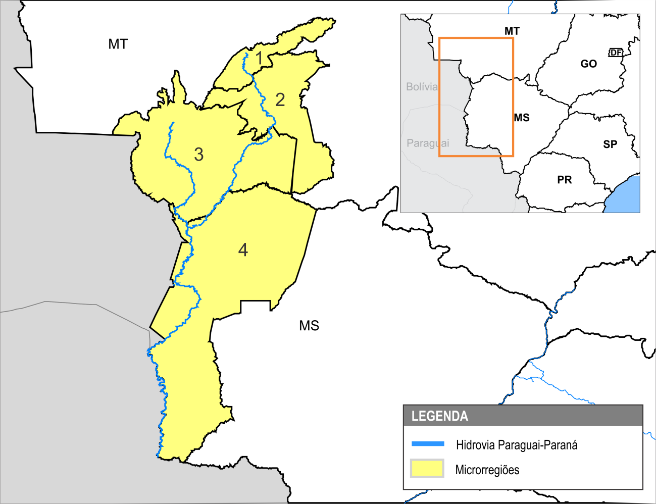 Bacia do Paraguai Relatório Técnico MATO GROSSO 1. Rosário do Oeste 2. Cuiabá 3. Alto Pantanal MATO GROSSO DO SUL 4.