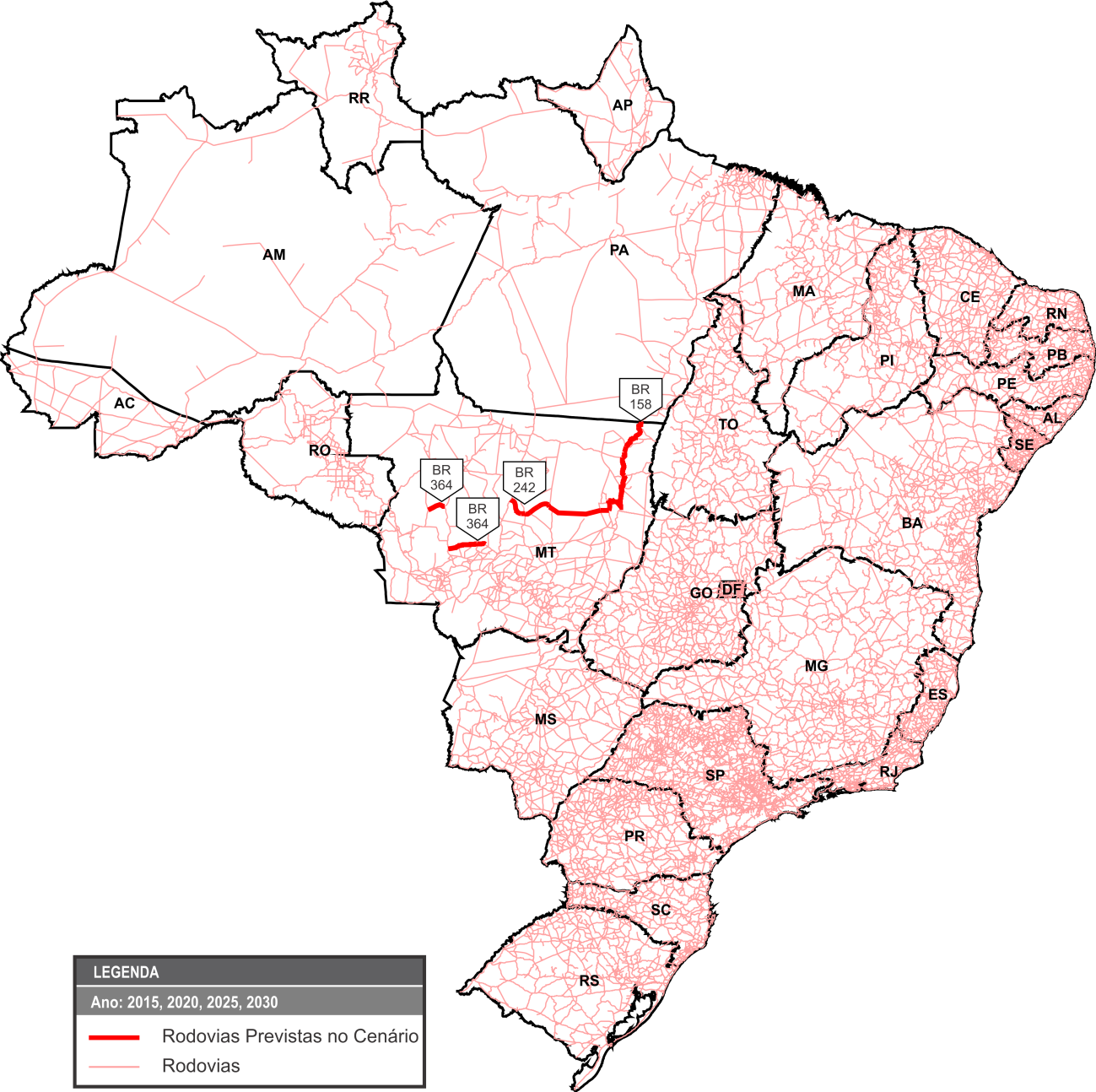 Relatório Técnico Bacia do Paraguai Figura 28 - Modal rodoviário em 2015