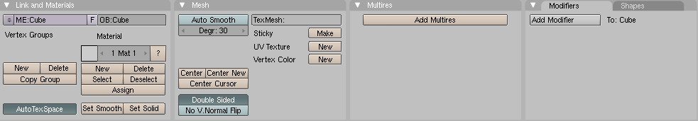 Mas não para por aí. Também podemos personalisar a Buttons Window (Janela de Botões). Nela estão presentes a maioria dos comandos que você usará. Esses comandos estão divididos em painéis.