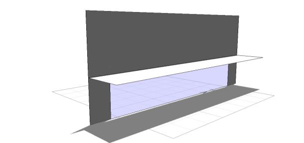 x 1,70m (peitoril = 0m) protegida por beiral de 1,80m.