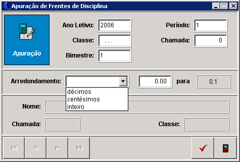 47 Ano letivo e Período: Ano e período para os quais serão apuradas as médias. Classe: Código do curso + série + classe + turno para a qual serão apuradas as médias do período de avaliação.