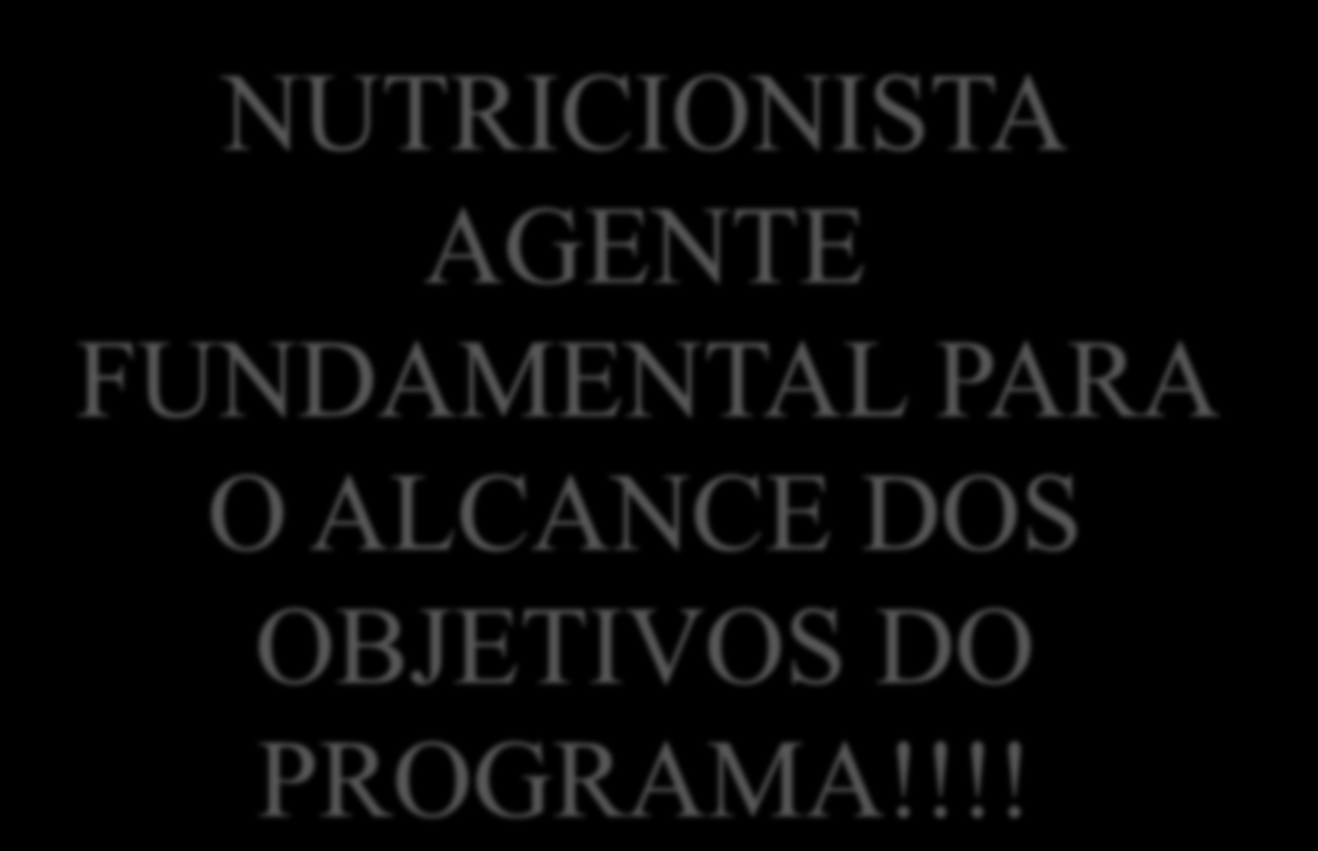 NUTRICIONISTA AGENTE FUNDAMENTAL PARA O ALCANCE