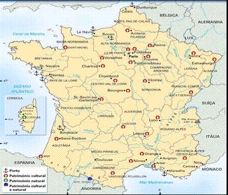 FRANÇA Limitado a norte pelo Canal da Mancha, que separa o continente das Ilhas Britânicas, pela Bélgica e pelo Luxemburgo, a