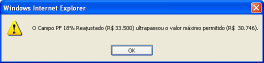 o erro e não permitirá salvar a informação. Se a apresentação for liberada, não estará sujeita a crítica de preços.