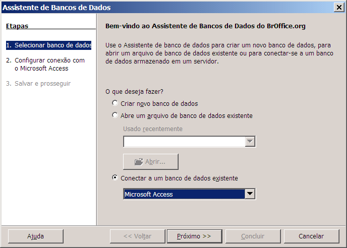 2 Conectando Bancos de Dados Access O primeiro passo para utilizar um banco de dados do Access no BrOffice.org é verificar a estrutura do arquivo.mdb correspondente.